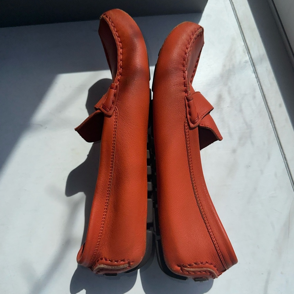 Louis Vuitton Orange Leather Loafers - Size 7 - Picture 13 of 16